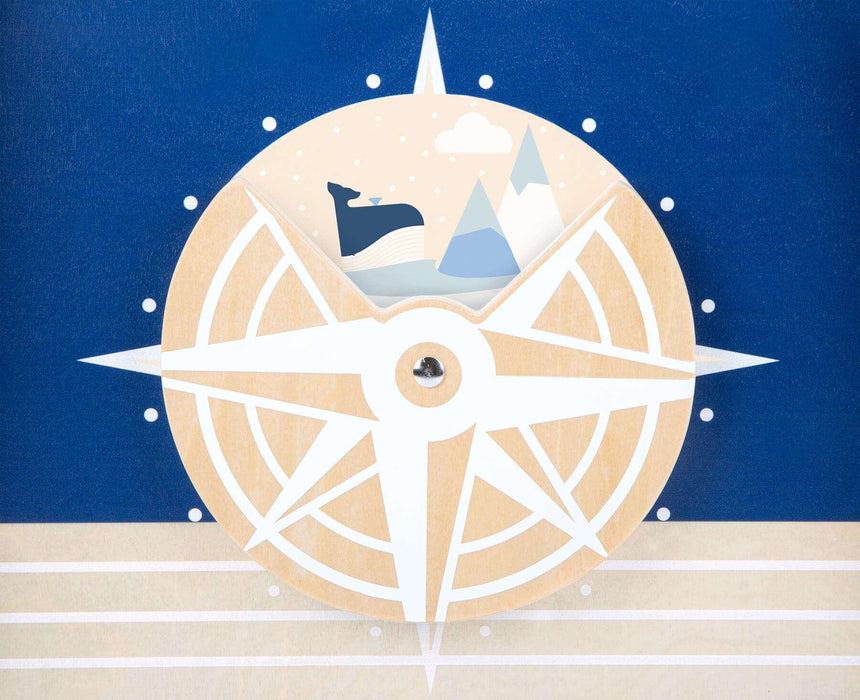 Small Foot: drewniany pchacz aktywnościowy Baby Walker Whale - Noski Noski