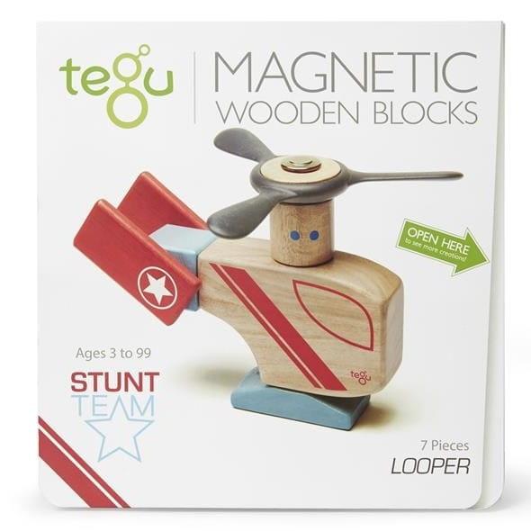 Tegu: drewniane klocki z magnesami helikopter Stunt Team Looper - Noski Noski