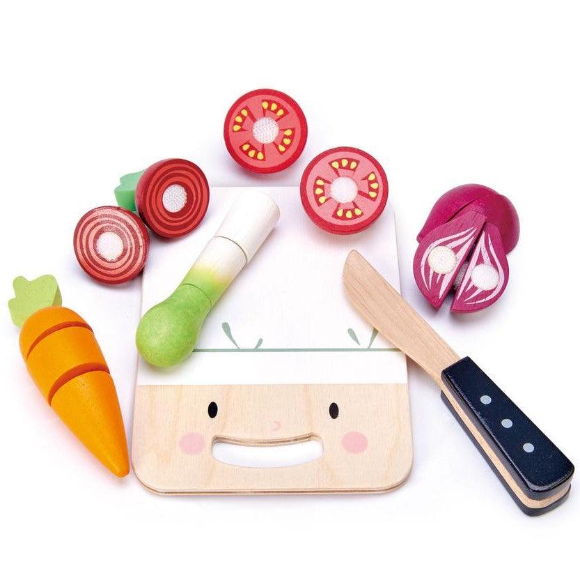 Tender Leaf Toys: deska do krojenia z warzywami Mini Chef - Noski Noski