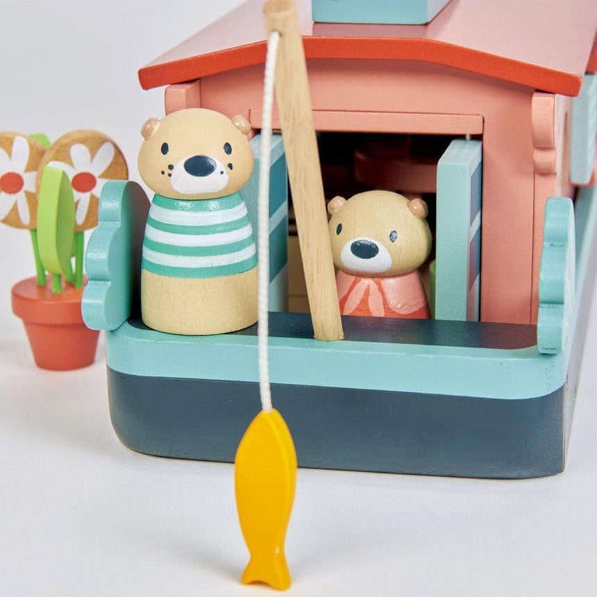 Tender Leaf Toys: domek wydry na barce Little Otter Canal Boat - Noski Noski