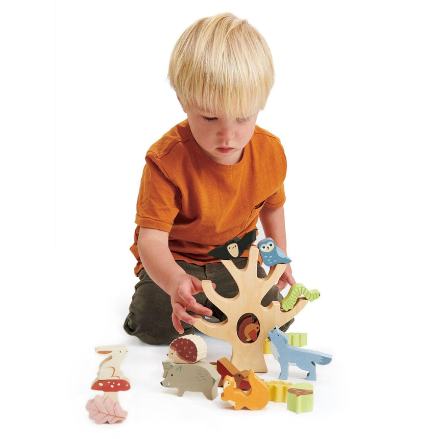 Tender Leaf Toys: drewniana gra zręcznościowa las Stacking Forest - Noski Noski