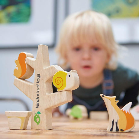 Zabawka edukacyjna Tender Leaf Toys Przyjaciele Ogrodu, drewniana gra zręcznościowa rozwijająca umiejętności dziecka.