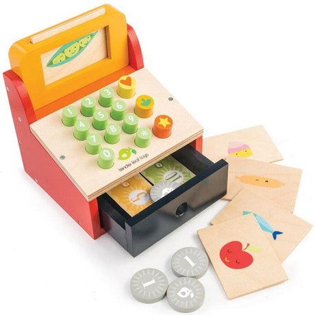 Tender Leaf Toys: drewniana kasa sklepowa Till with Money - Noski Noski