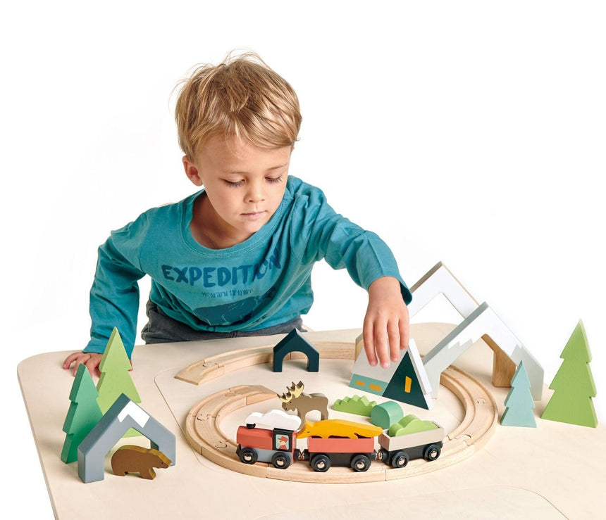 Tender Leaf Toys: drewniana kolejka Treetops Train Set - Noski Noski