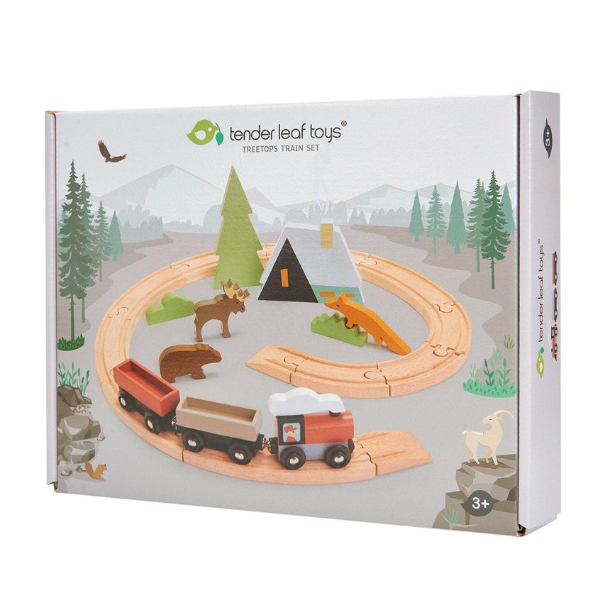 Tender Leaf Toys: drewniana kolejka Treetops Train Set - Noski Noski