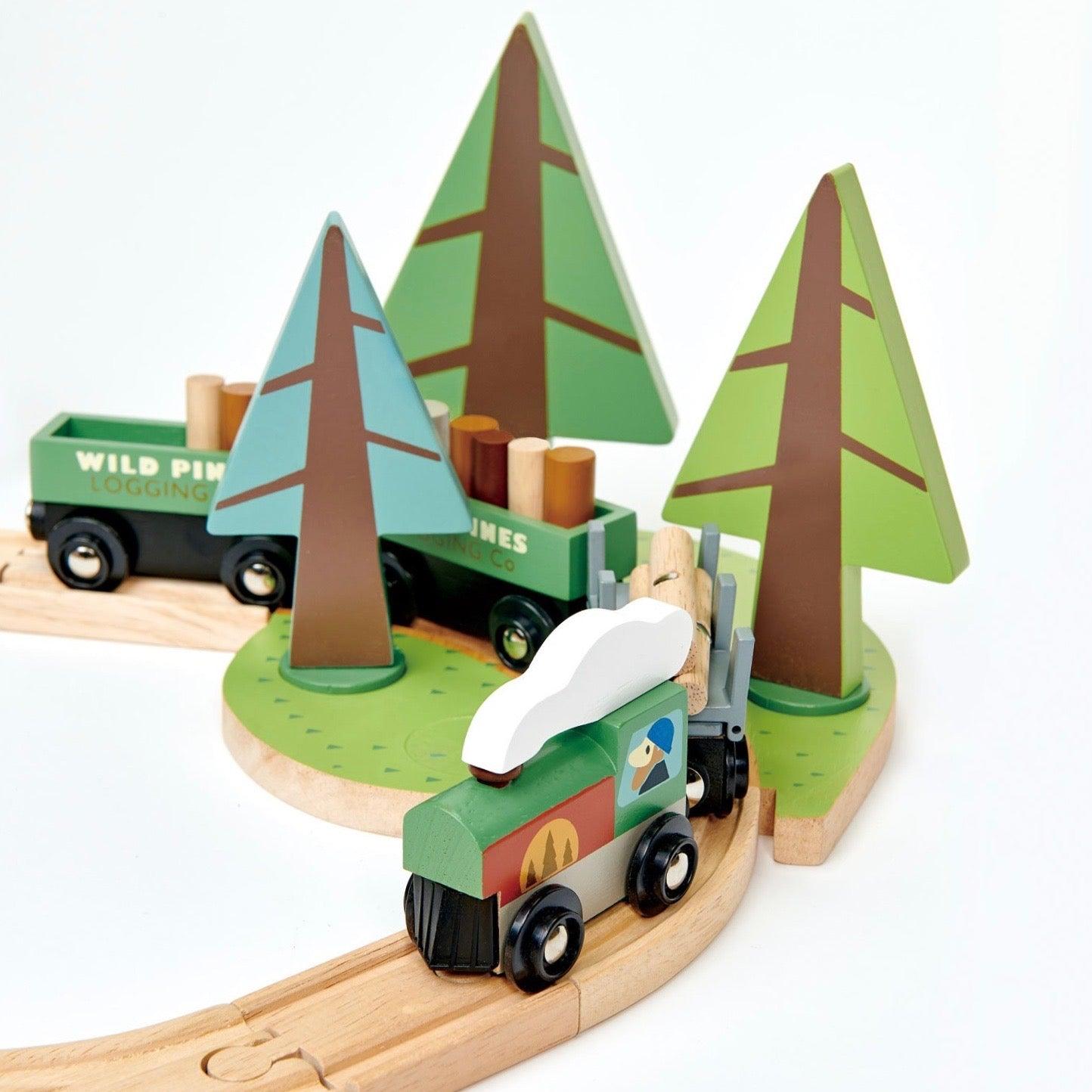 Tender Leaf Toys: drewniana kolejka Wild Pines Train Set - Noski Noski