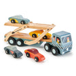 Tender Leaf Toys: drewniana laweta z autkami Car Transporter - Noski Noski