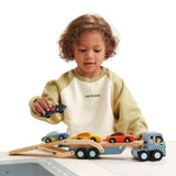 Tender Leaf Toys: drewniana laweta z autkami Car Transporter - Noski Noski