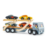 Tender Leaf Toys: drewniana laweta z autkami Car Transporter - Noski Noski