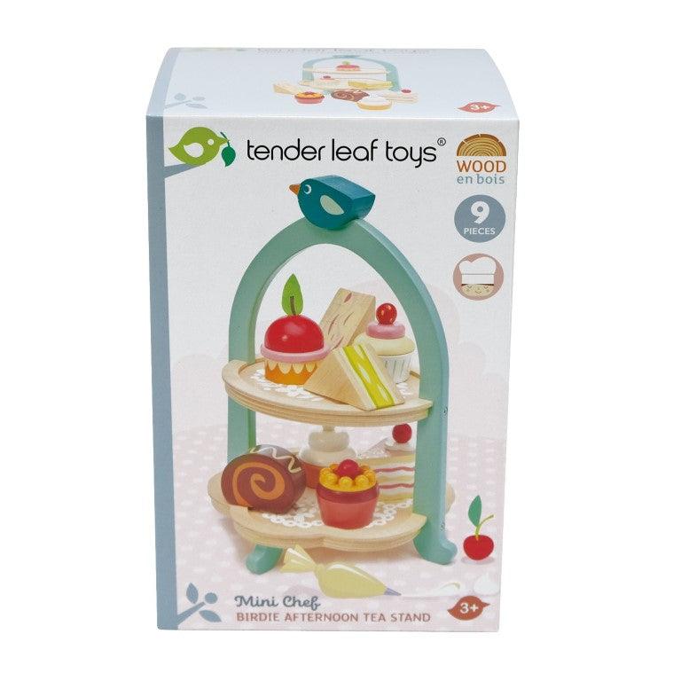 Tender Leaf Toys: drewniana patera z przekąskami Birdie Afternoon Tea Stand - Noski Noski