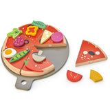 Tender Leaf Toys: drewniana pizza z dodatkami na rzepy Pizza Party - Noski Noski