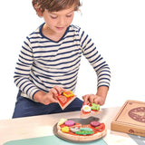 Tender Leaf Toys: drewniana pizza z dodatkami na rzepy Pizza Party - Noski Noski