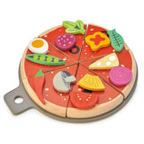 Tender Leaf Toys: drewniana pizza z dodatkami na rzepy Pizza Party - Noski Noski