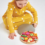 Tender Leaf Toys: drewniana pizza z dodatkami na rzepy Pizza Party - Noski Noski