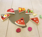 Tender Leaf Toys: drewniana pizza z dodatkami na rzepy Pizza Party - Noski Noski
