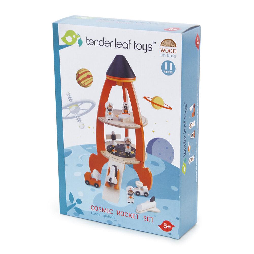 Tender Leaf Toys: drewniana rakieta Cosmic Rocket Set - Noski Noski