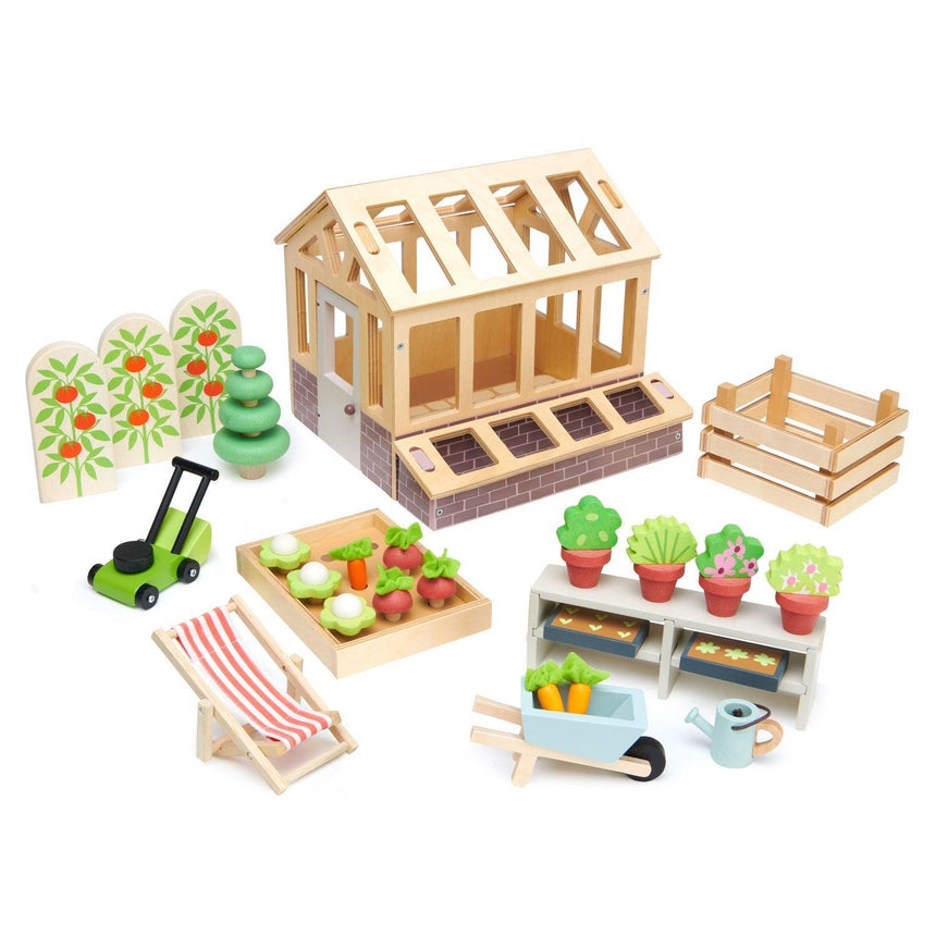 Tender Leaf Toys: drewniana szklarnia Greenhouse and Garden Set - Noski Noski