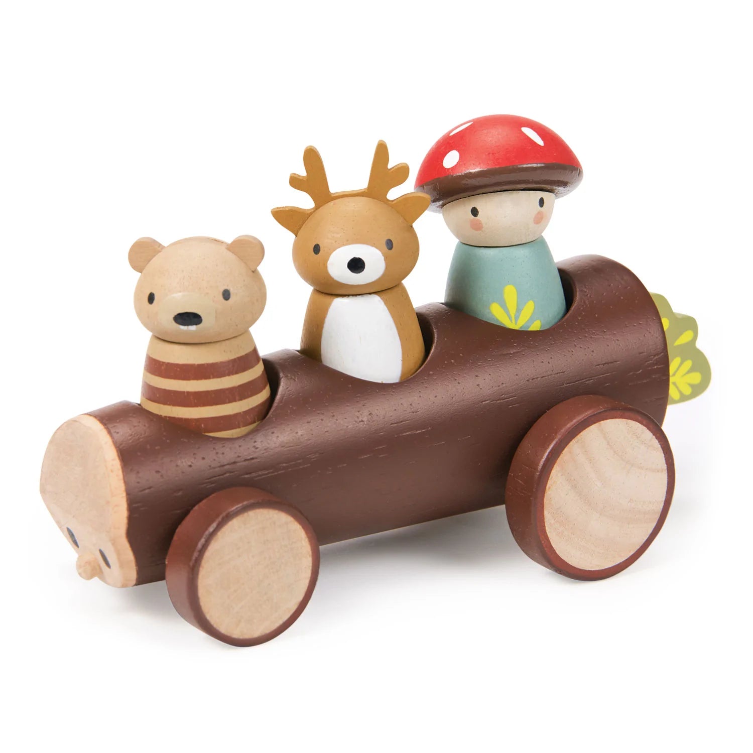 Tender Leaf Toys: drewniana taksówka leśna z figurkami Timber Taxi - Noski Noski