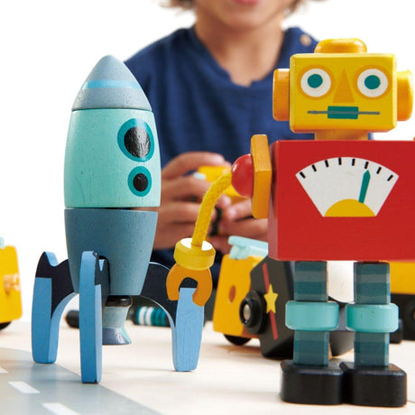 Tender Leaf Toys: drewniana zabawka konstrukcyjna Roboty - Noski Noski