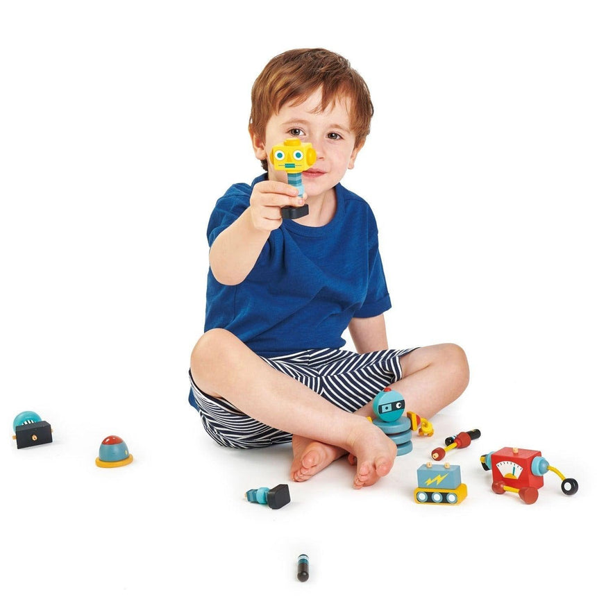 Tender Leaf Toys: drewniana zabawka konstrukcyjna Roboty - Noski Noski