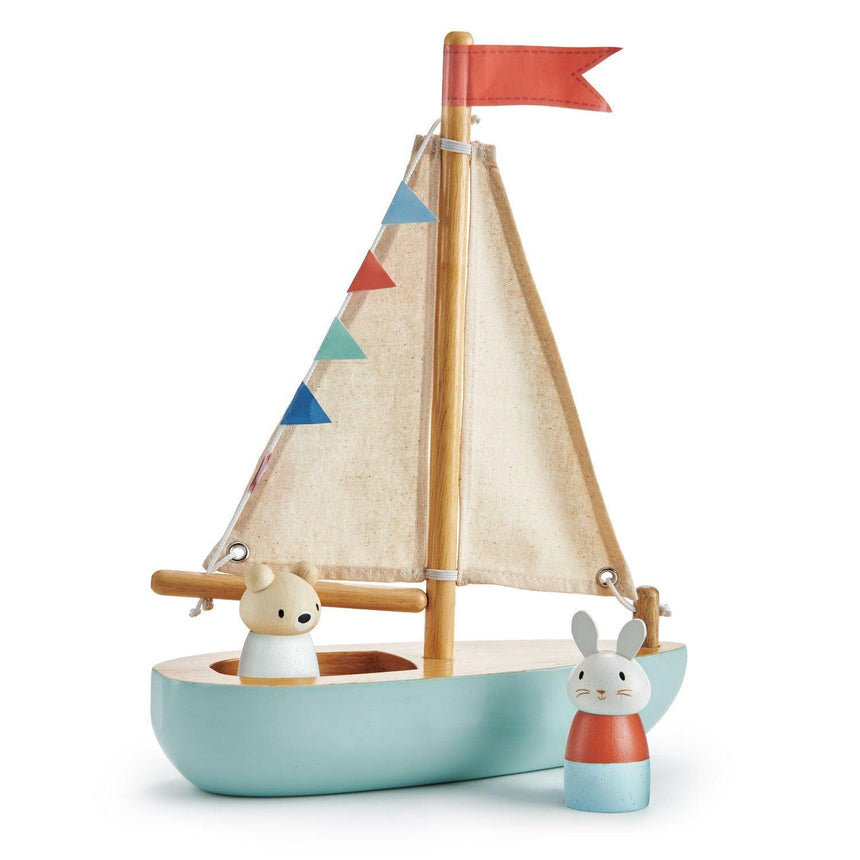 Tender Leaf Toys: drewniana żaglówka Sailaway Boat - Noski Noski