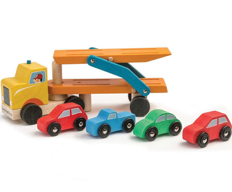 Tender Leaf Toys: drewniane laweta z autkami Car Transporter - Noski Noski