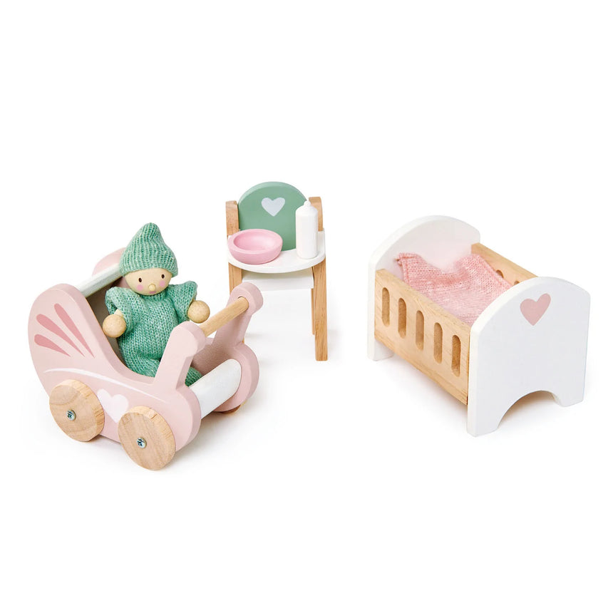Tender Leaf Toys: drewniane meble do domku dla lalek Pokój niemowlaka - Noski Noski