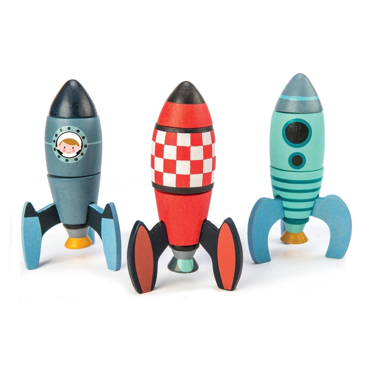 Tender Leaf Toys: drewniane rakiety kosmiczne - Noski Noski