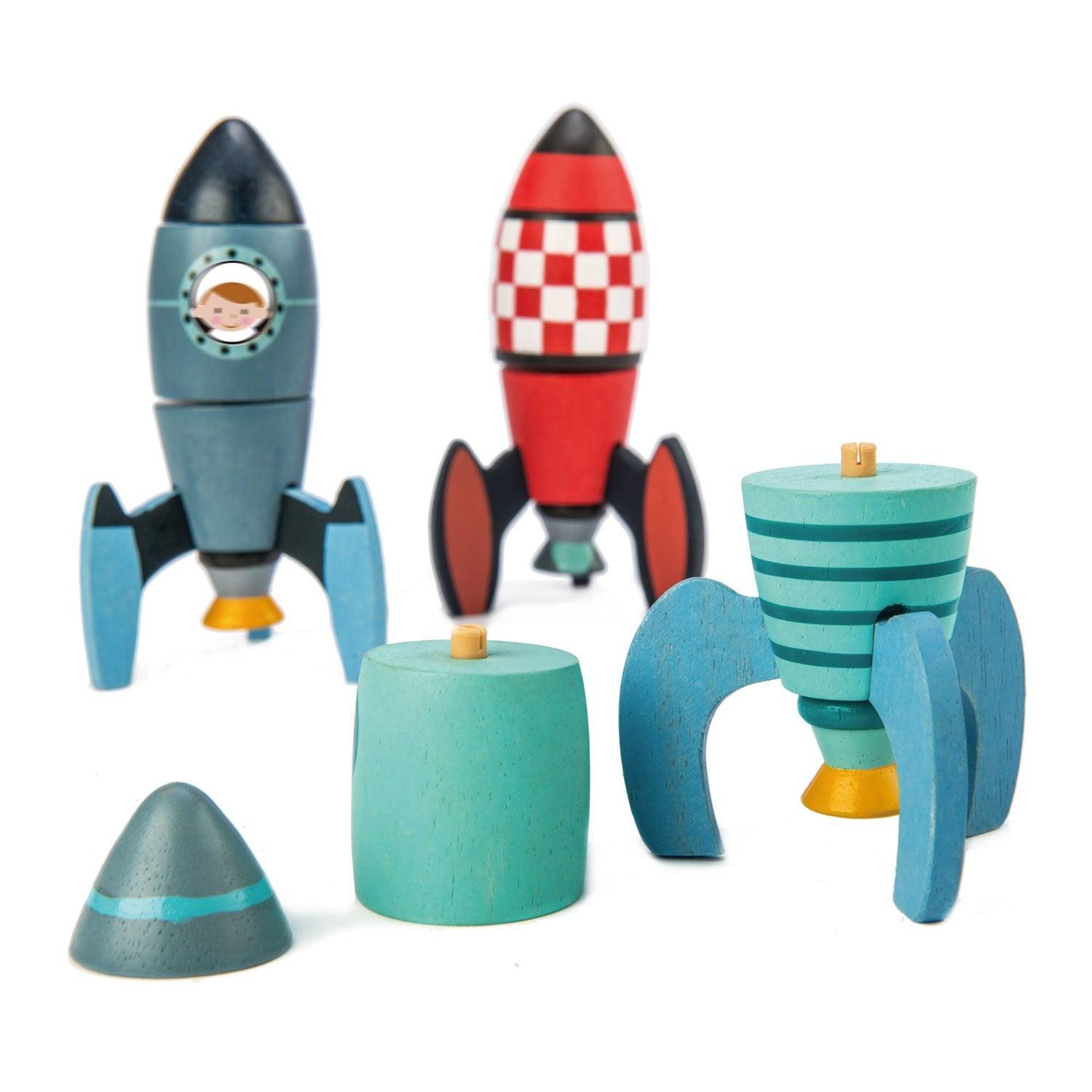Tender Leaf Toys: drewniane rakiety kosmiczne - Noski Noski