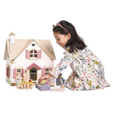 Tender Leaf Toys: drewniany domek dla lalek z mebelkami Cottontail Cottage - Noski Noski