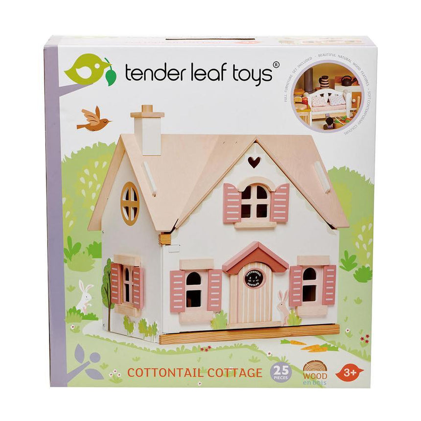 Tender Leaf Toys: drewniany domek dla lalek z mebelkami Cottontail Cottage - Noski Noski