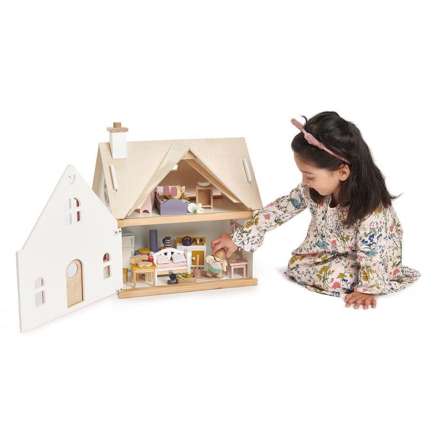 Tender Leaf Toys: drewniany domek dla lalek z mebelkami Cottontail Cottage - Noski Noski