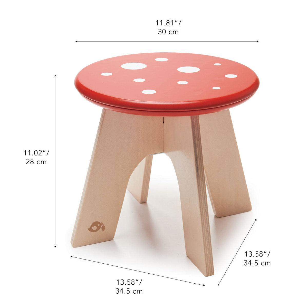 Tender Leaf Toys: drewniany stołek Muchomorek - Noski Noski