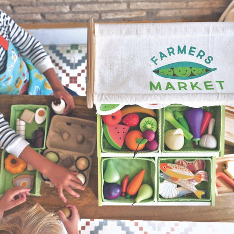Tender Leaf Toys: drewniany stragan Farmer's Market Stall - Noski Noski
