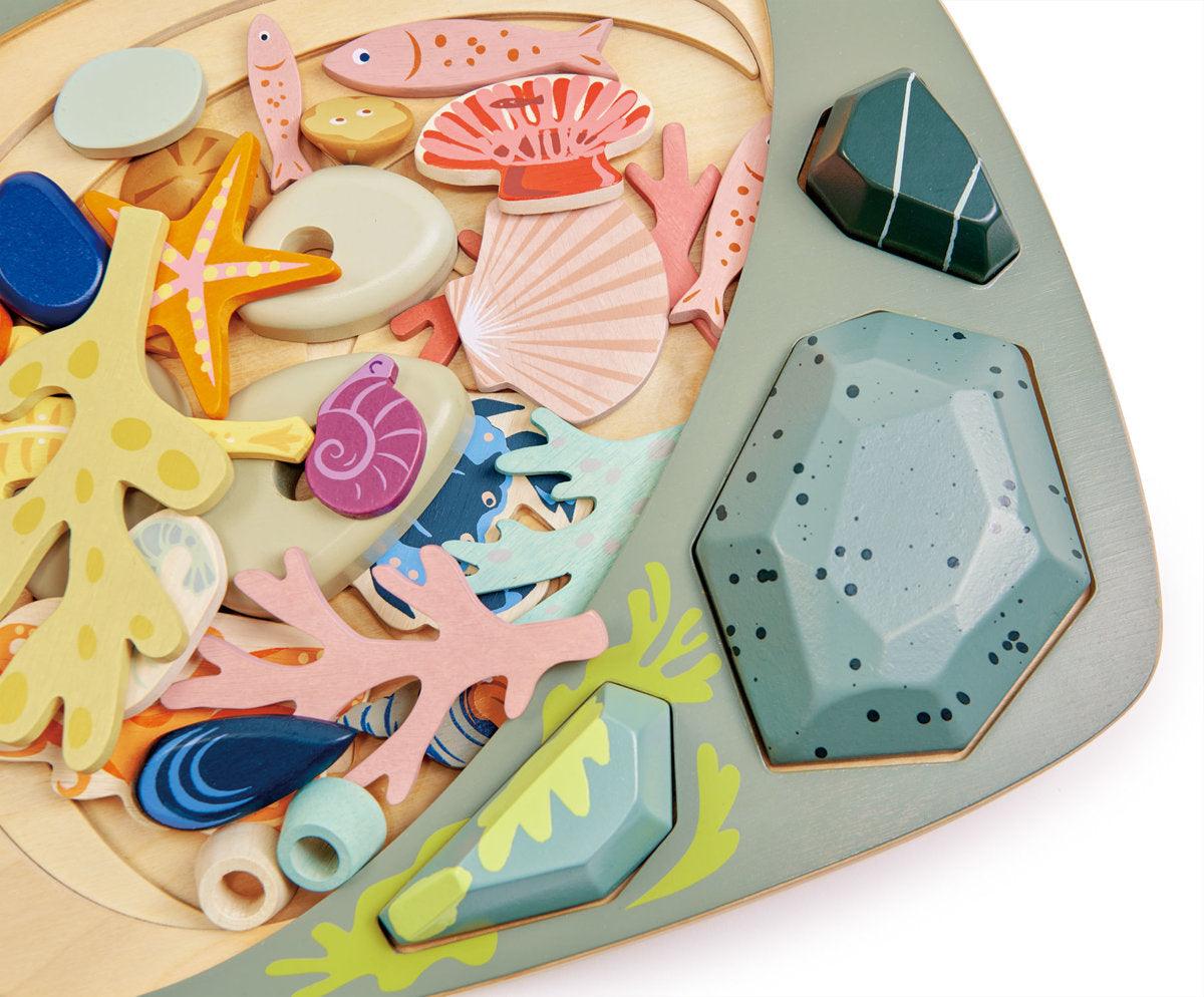 Tender Leaf Toys: drewniany zestaw kreatywny ocean My Little Rock Pool - Noski Noski