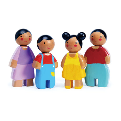 Lalka Rodzinka PL Tender Leaf Toys Sunny Doll - drewniane figurki dla dziewczynek, kreatywna zabawa, mama, tata, siostra, brat