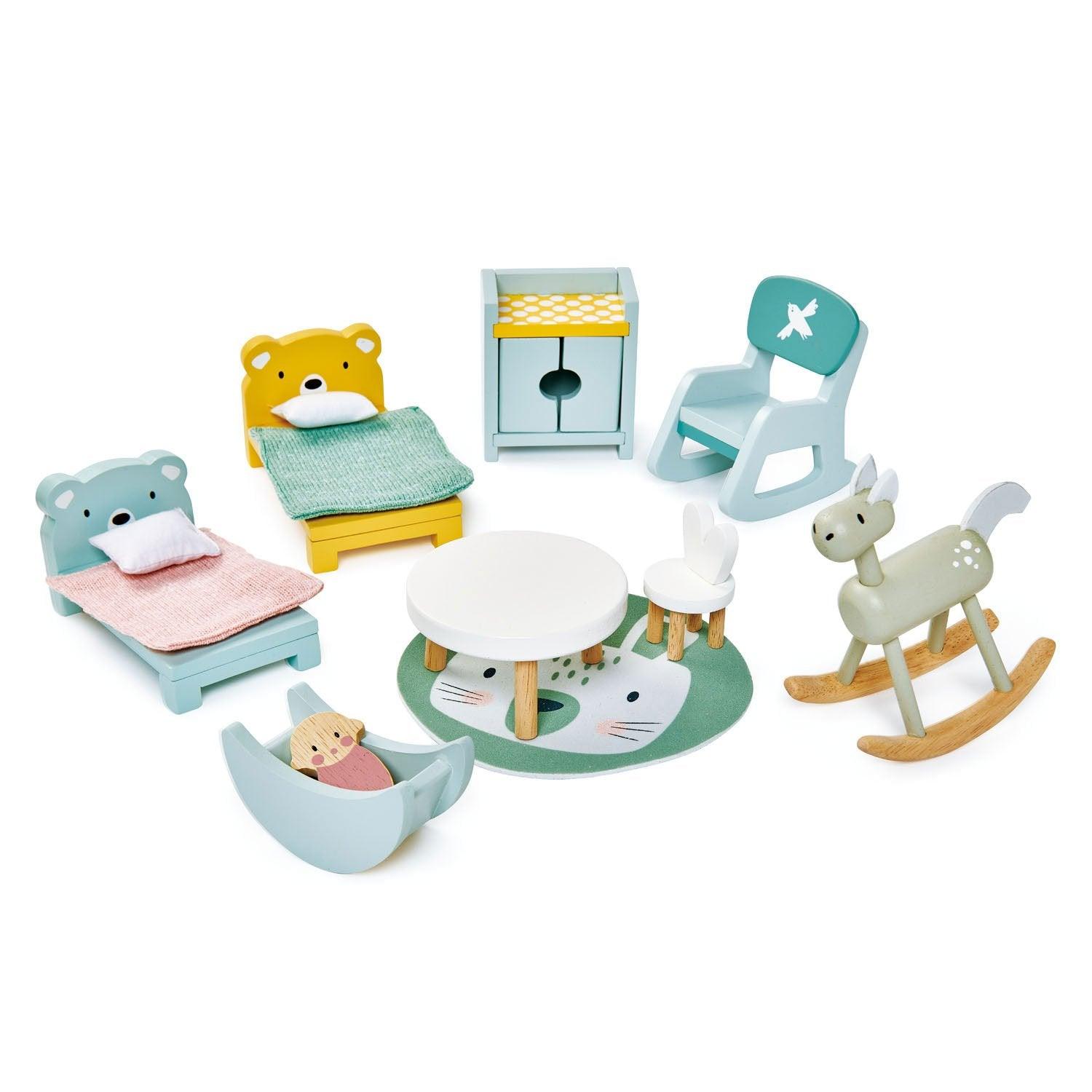 Tender Leaf Toys: meble do domku dla lalek Pokój dziecięcy - Noski Noski