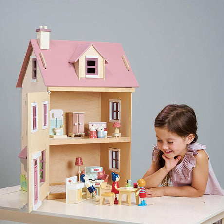 Tender Leaf Toys: trzypiętrowy domek dla lalek z mebelkami Foxtail Villa - Noski Noski