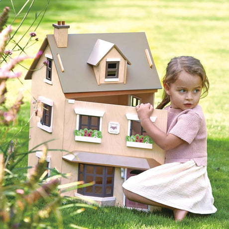 Tender Leaf Toys: trzypiętrowy domek dla lalek z mebelkami Foxtail Villa - Noski Noski