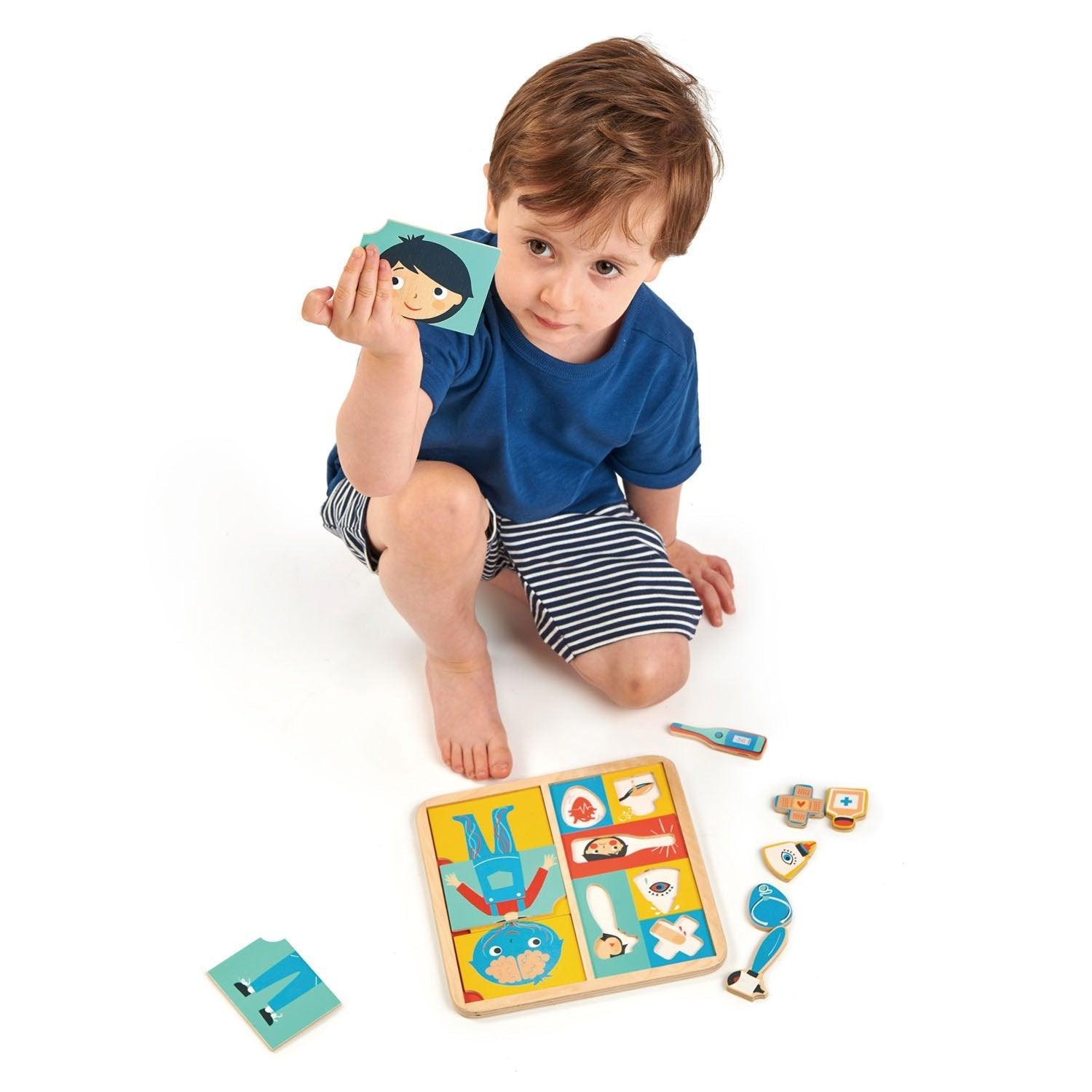 Tender Leaf Toys: układanka edukacyjna ciało Ouch Puzzle - Noski Noski