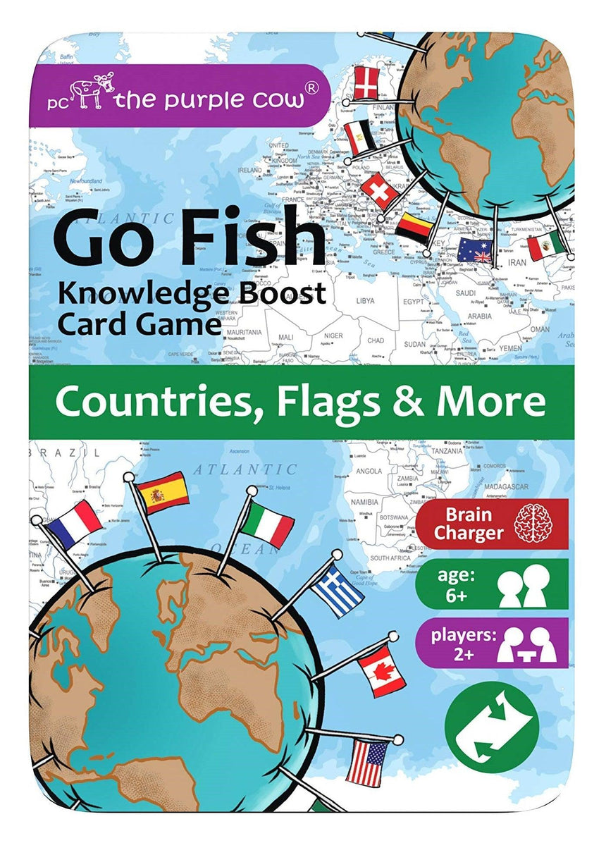 The Purple Cow: magnetyczna gra podróżna Go Fish Kraje i Flagi - Noski Noski
