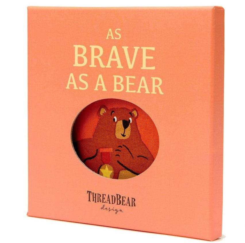 ThreadBear Design: miękka książeczka zwierzęta As Brave as a Bear - Noski Noski