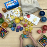 TickiT: drewniane jajka Rainbow Wooden Eggs 7 el. - Noski Noski