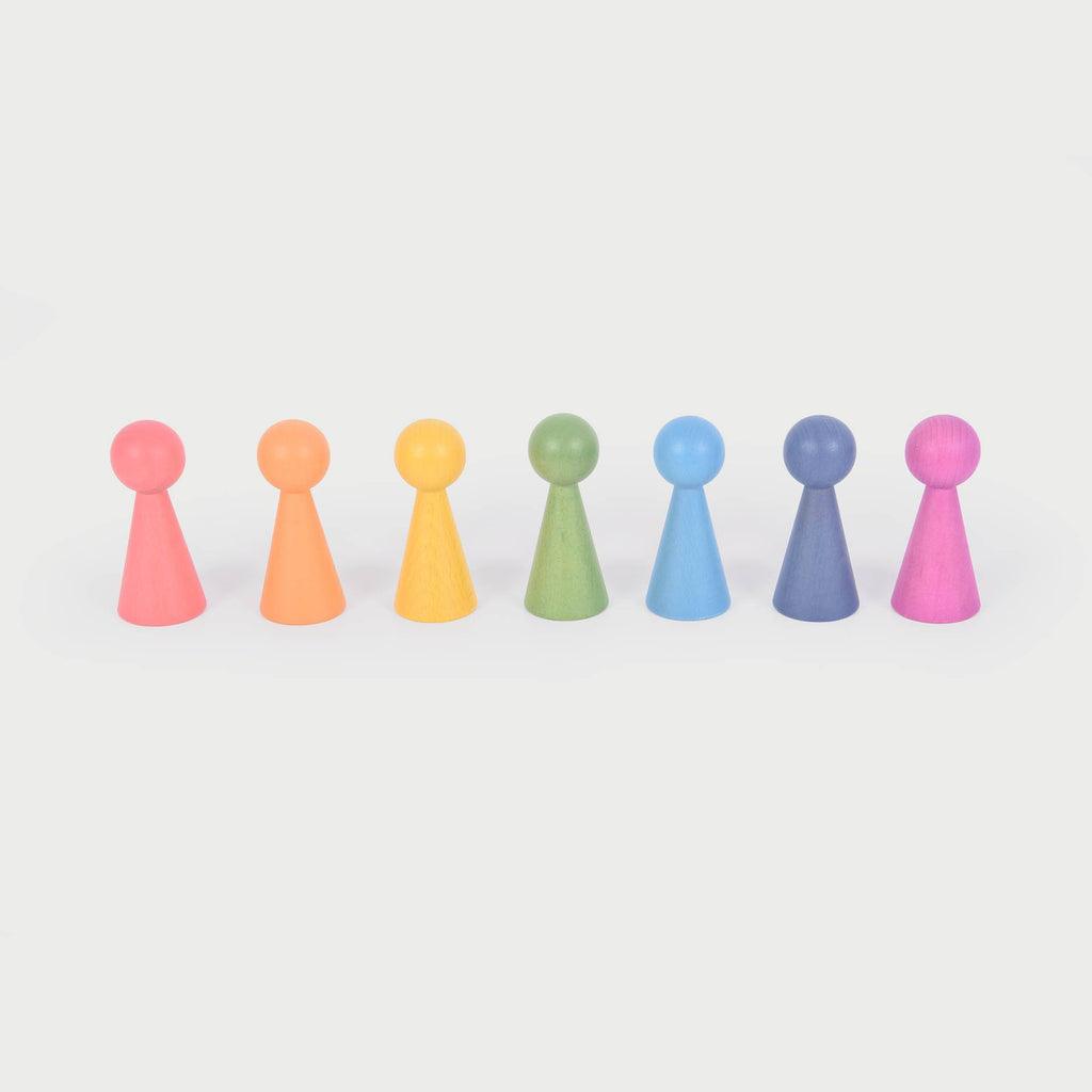 TickiT: drewniane ludziki Rainbow Wooden Figures 7 el. - Noski Noski