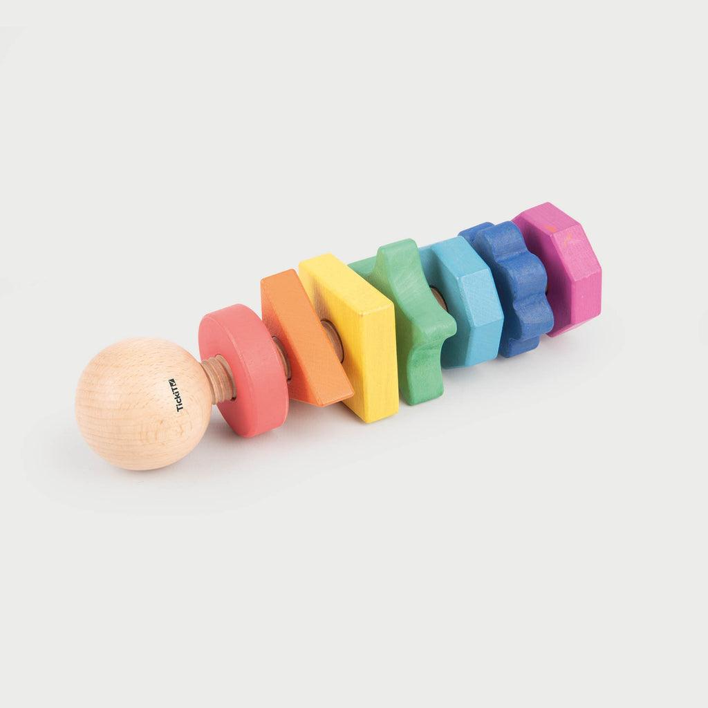 TickiT: drewniane nakrętki Rainbow Wooden Shape Twister - Noski Noski