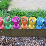 TickiT: podstawki do jajek Rainbow Wooden Egg Cups 7 el. - Noski Noski