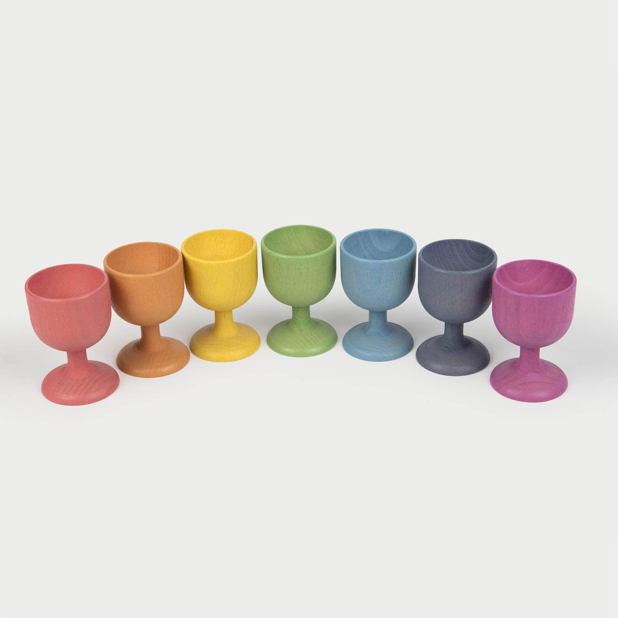 TickiT: podstawki do jajek Rainbow Wooden Egg Cups 7 el. - Noski Noski