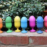 TickiT: podstawki do jajek Rainbow Wooden Egg Cups 7 el. - Noski Noski