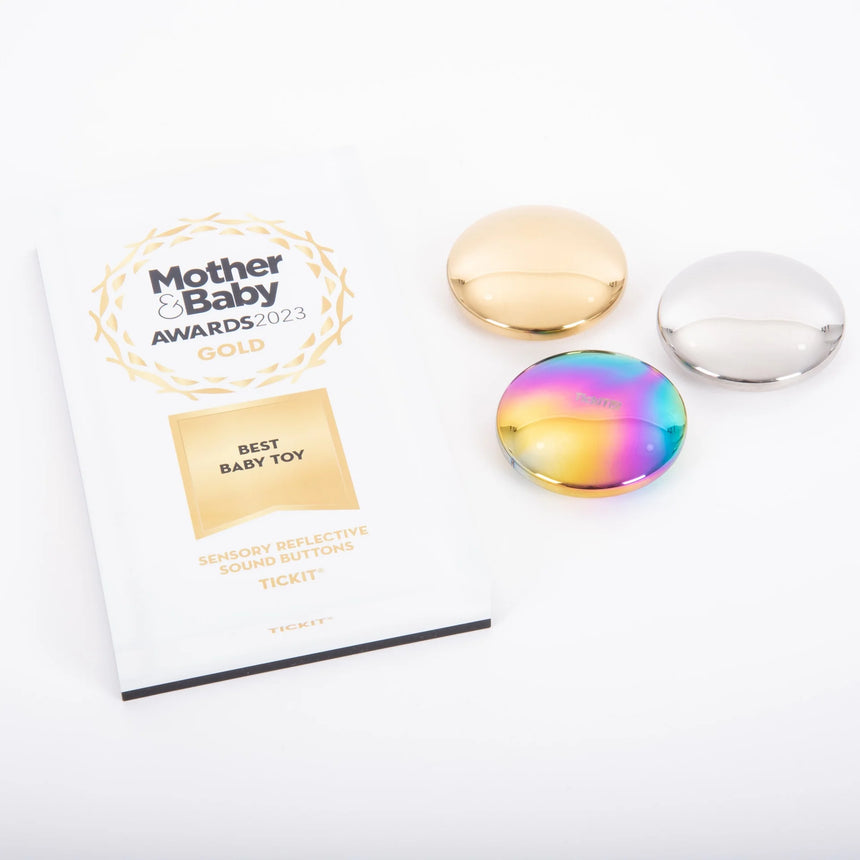TickiT: sensoryczne dźwiękowe guziczki Sensory Reflective Sound Buttons 3 el. - Noski Noski