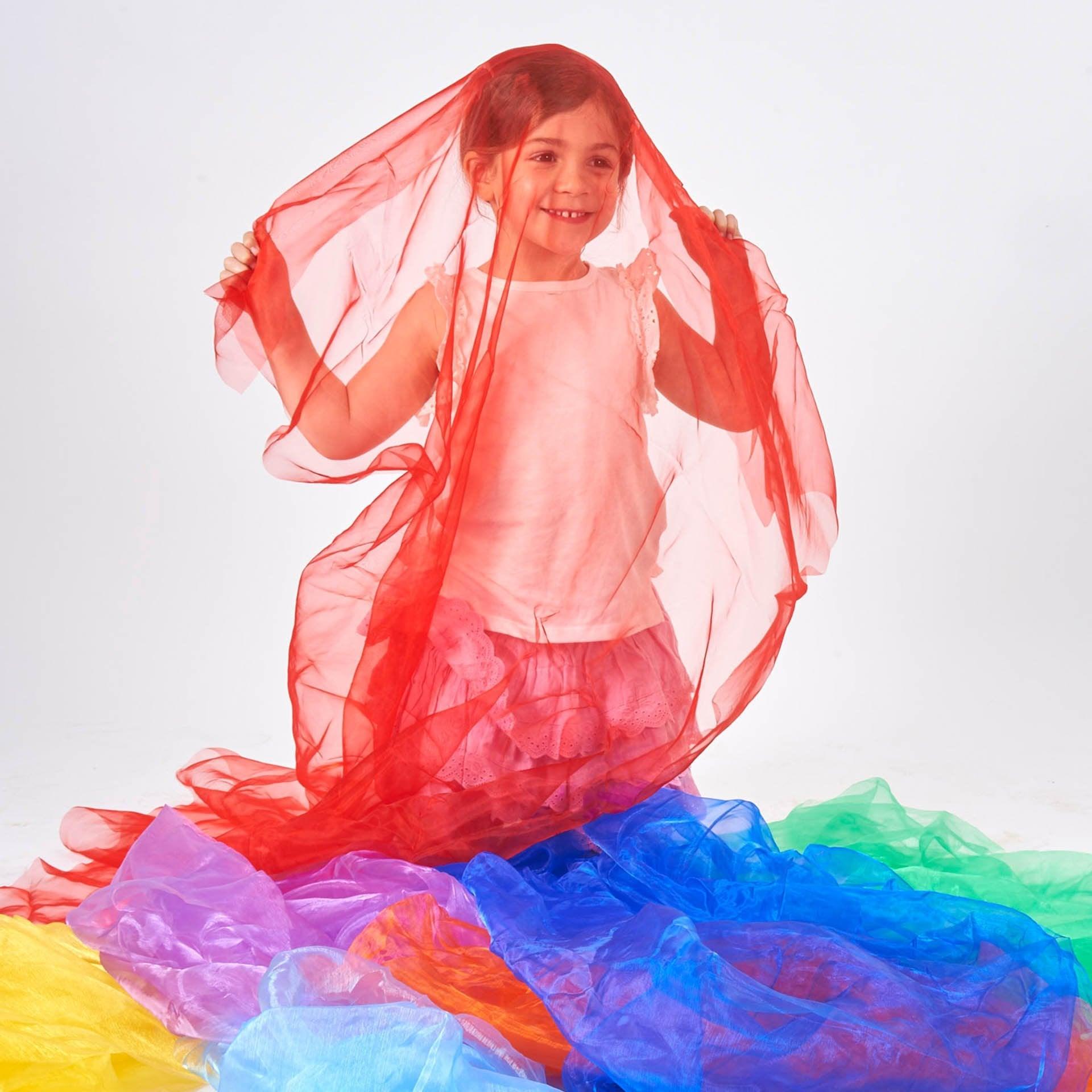 TickiT: tkanina do zabawy Rainbow Organza Fabric Pack 7 el. - Noski Noski